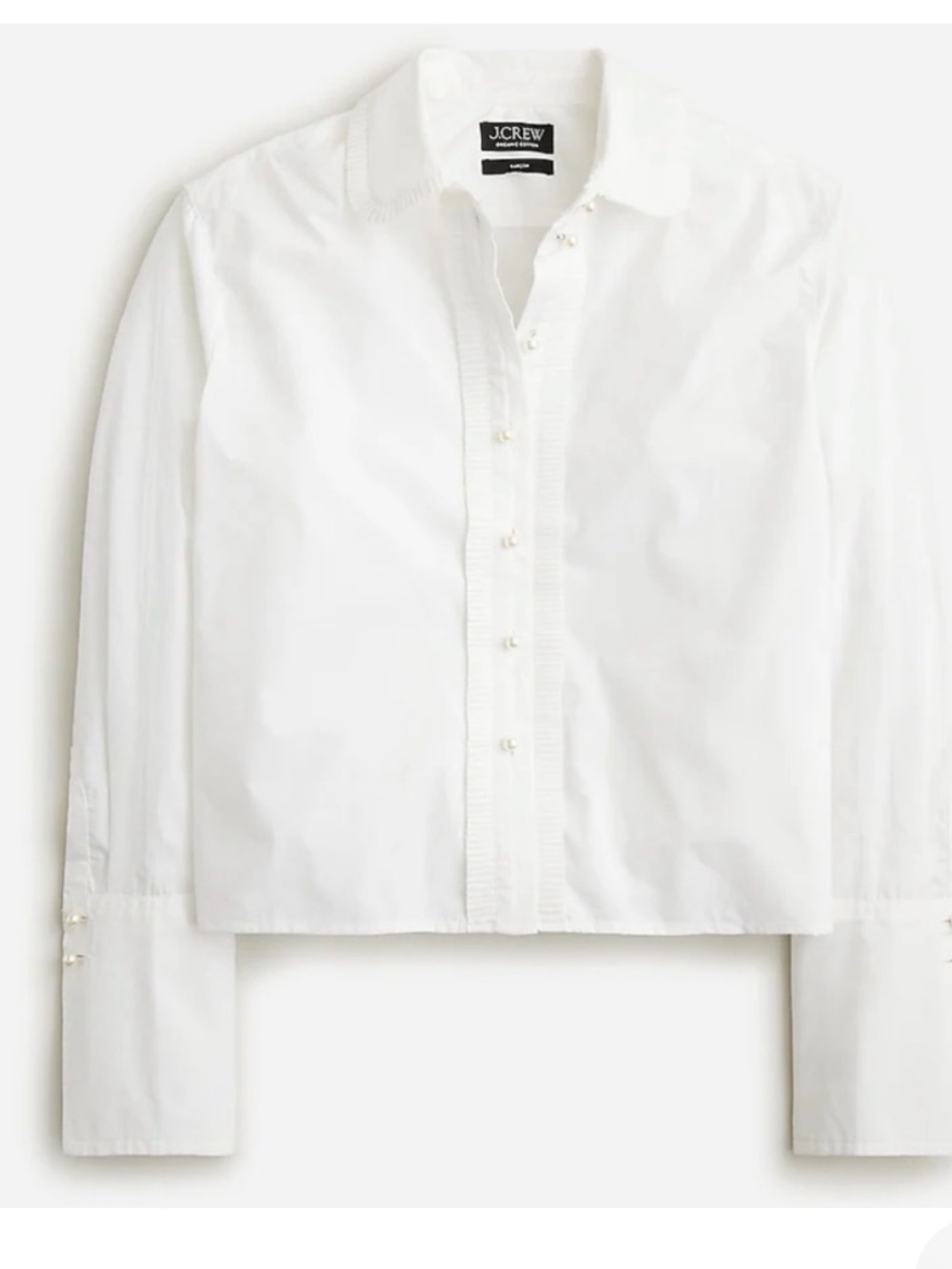 J.Crew White garçons Cotton Button-Down Shirt with Pearl Buttons size 2